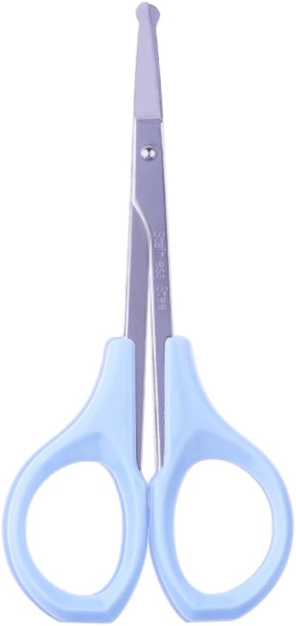 SHINING CROWN 4 Inch Premium Nose & Ear Hair Scissors, Safety Blades with Rounded Tip for Trimming Kid's & Adult's Nails, Facial & Eyebrow Hair