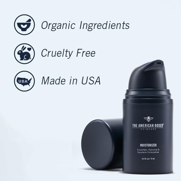 Mens Face Moisturizer, Hydrates Dry Skin, Soothes Irritation, Eliminates Razor Burn & Redness, Daily Use Moisturizing Face Cream, Anti Aging & Anti Wrinkle, Quick Absorbing, No Sticking, No Bad Odors