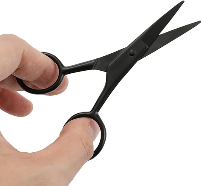 VICASKY 2Pcs Facial Hair Small Grooming Scissors For Men Women Multi-functional Eyebrow, Nose Hair, Mustache, Beard, Eyelashes, Ear Trimming Kit Care Accessory Random Colors