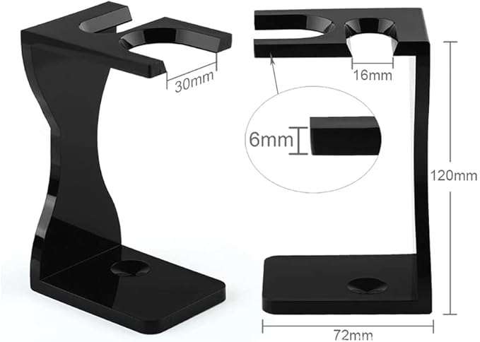 Teensery Black Acrylic Razor and Shaving Brush Stand Holder Razor Brush Base Beard Clean Shaver Kit for Men