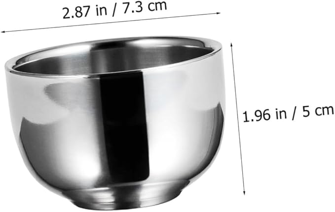 2pcs Travel-friendly Shaving Soap Bowl Men's Stainless Steel Shaving Mug Foaming Function