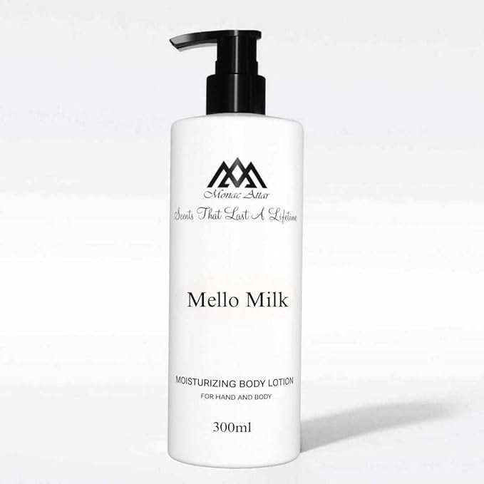 Monac Mello Milk Body Lotion Inspired by Commodity Milk, Eau De Parfum, 10 oz/300ml, Unisex Long Lasting, Luxury Made Affordable