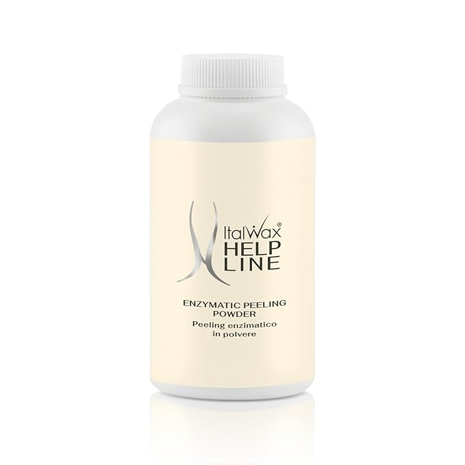 Italwax Help Line Enzymatic Peeling Powder 3.17 oz (90g) – Gentle Facial Exfoliant with Papain and Bromelain – Pre-Waxing Skincare – for Professional and Home Use