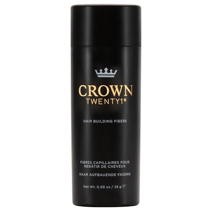 CROWN Hair Building Fibers (28g) - Instantly Cover Fine & Thinning Hair for a Thicker, Fuller Look - A Natural Keratin Concealer - 13 Shades for Men & Women - Medium Brown