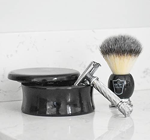 Parker Genuine Mango Wood Hand Carved Shave Soap Bowl - Black Lacquer