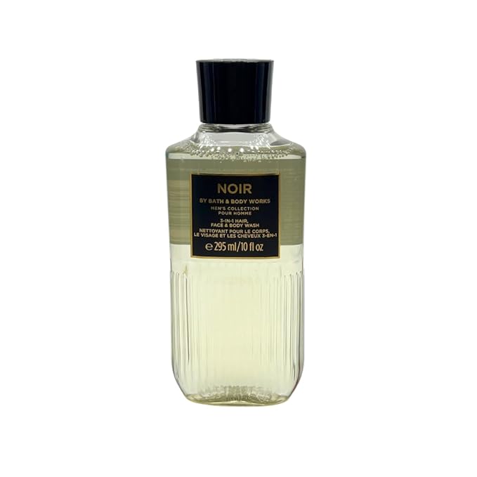 Bath & Body Works BOURBON, NOIR, OCEAN Men's Collection 3-in-1 Hair, Face & Body Wash 3-piece Gift Set with a Blue Bow for Holidays - 10 fl oz each