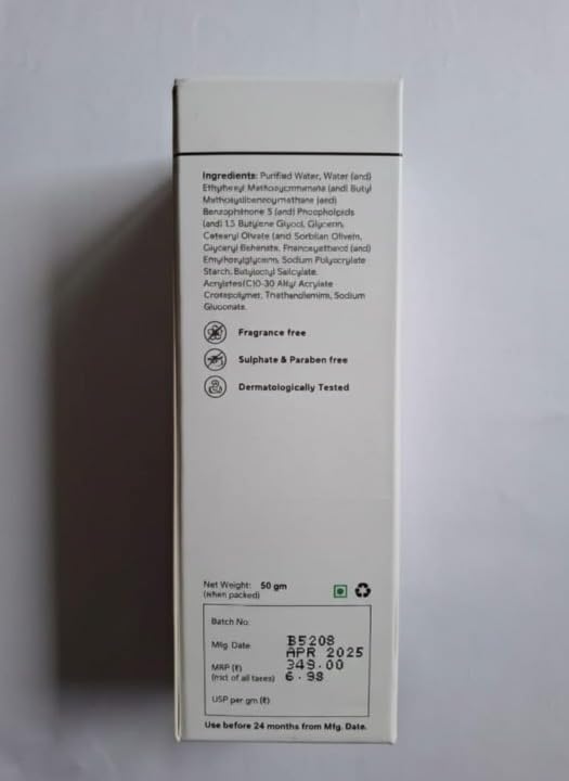 Gel Sunscreen SPF 55+ and PA+++ | Gel based sunscreen for oily skin, combination skin, normal skin | Broad spectrum sunscreen, No White Cast, Lightweight, Non greasy - 50g