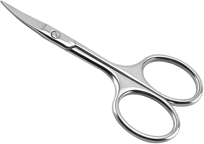 Wakauto 4pcs Stainless Steel Colorful Beard Scissors and Mustache Trimming Shears with Curved Tips for Men Home DIY Facial Hair Grooming Random Color Random Color