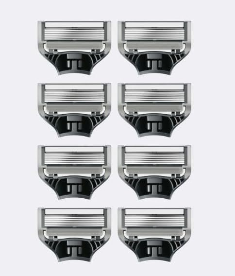 Razors for Men -Razor Blade Refills, Harry Razor Blade Refill 8 Count, Sharper 5-Blade, Close and Comfortable Shave - Compatible