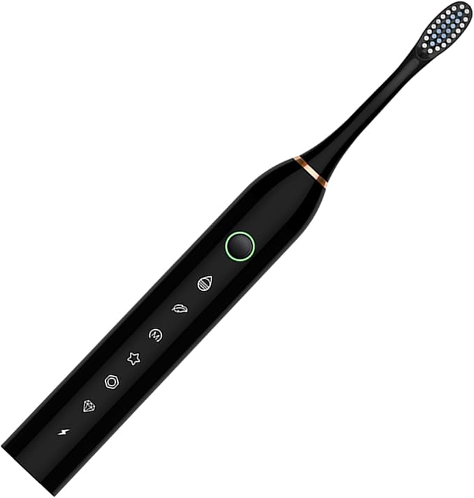 Electric Toothbrush with 4 Brush Heads 6 Modes Smart Timers IPX7 Waterproof USB Rechargeable 42000VPM Adults Toothbrush Set Travel Toothbrush Rechargeable Portable 4 Brush Heads Black