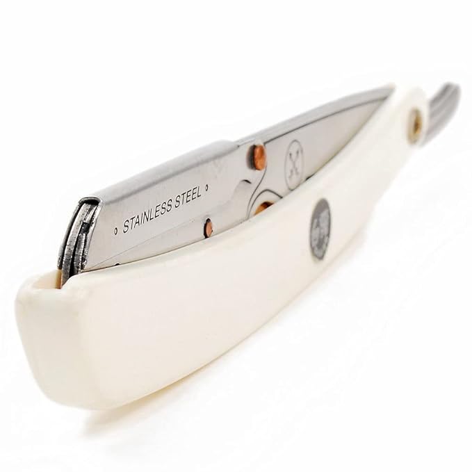 Parker SRW Professional Stainless Steel Barber Razor with 100 Premium Blades – Replaceable Blade Straight Razor for Precision Grooming, Men’s Shaving & Barbershop Use | Iconic Brand