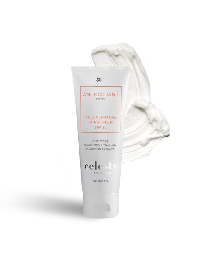 Celesty Beauty AntiAging Sunscreen SPF30 Ocean Based Extract Cream Sunburn & Aging Defense, Broad Spectrum Lightweight, Moisturizing Mineral Sunblocker, Antioxidant Face Large 2 Fl Oz Sunscreen.