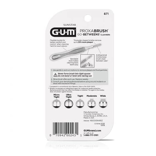 GUM Proxabrush Go-Betweens - Ultra Tight- Interdental Brushes - Soft Bristled Dental Picks for Plaque Removal Health - Safe for Braces & Dental Devices, 10 Count(Pack of 6)