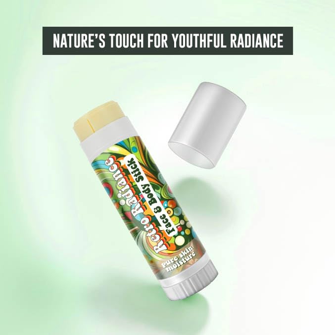 Retro Radiance Pure Skin Moisture Face and Body Stick,All Natural Organic Skincare,anti ageing,jojoba,coconut,coccoa butter,vegan,fragrance free,lips,tattoo,hands,heels,made in USA