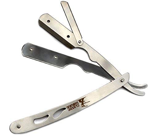 CS102 + CS Matte Black Professional Barber Straight Edge Shaving Razor 2 pcs for Men + 100 Lord Platinum single edge Razor Blades
