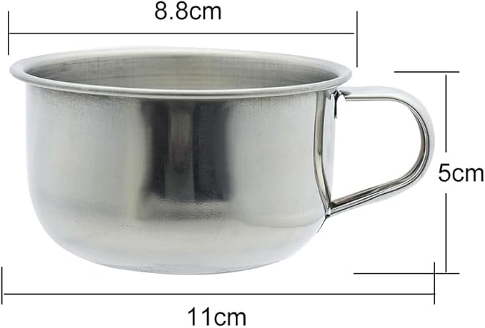 lasenersm 1 Piece Stainless Steel Shaving Soap Bowl with Handle Shaving Soap Mug Bowl Shaving Bowl Shaving Foam Bowl Shaving Cream Bowl For Men, 3.46 x 1.97 Inches, Silver