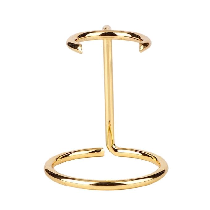Men Shaving Brush Stand, Gold Stainless Steel Shave Brush Stand Shaver Holder Shaving Accessories for Salon Home Travel