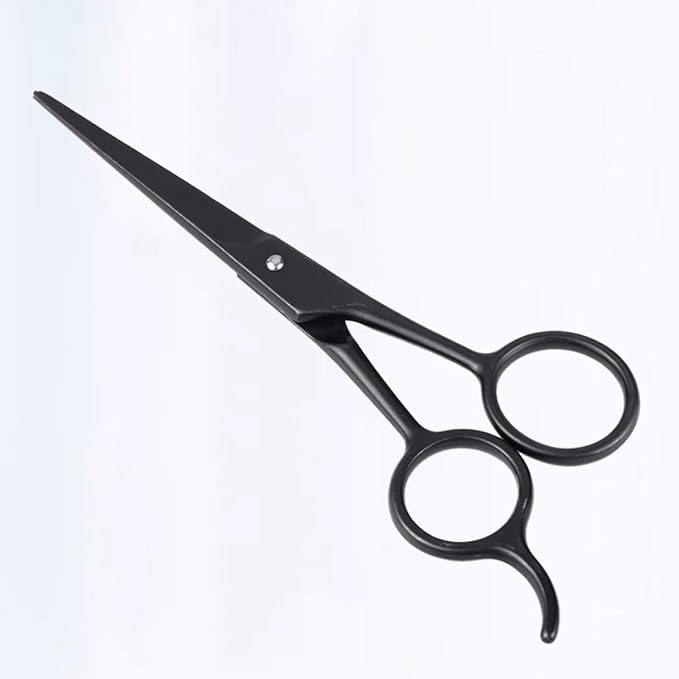 Beaupretty Stainless Steel Beard Scissors and Eyebrow Trimming Scissors Black for Men Facial Hair Grooming and Mustache Care Daily Use