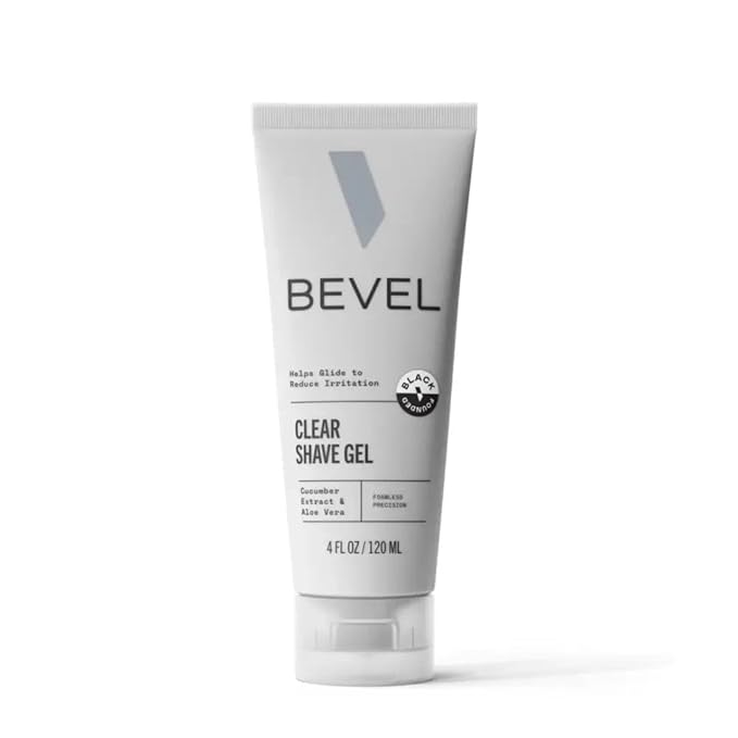 Bevel Essentials Clear Shave Gel for Men, Clear Shave Gel for Precise Detailing and Edging with Aloe Vera and Cucumber Extract to Soothe Skin and Prevent Razor Bumps, 4 Fl Oz