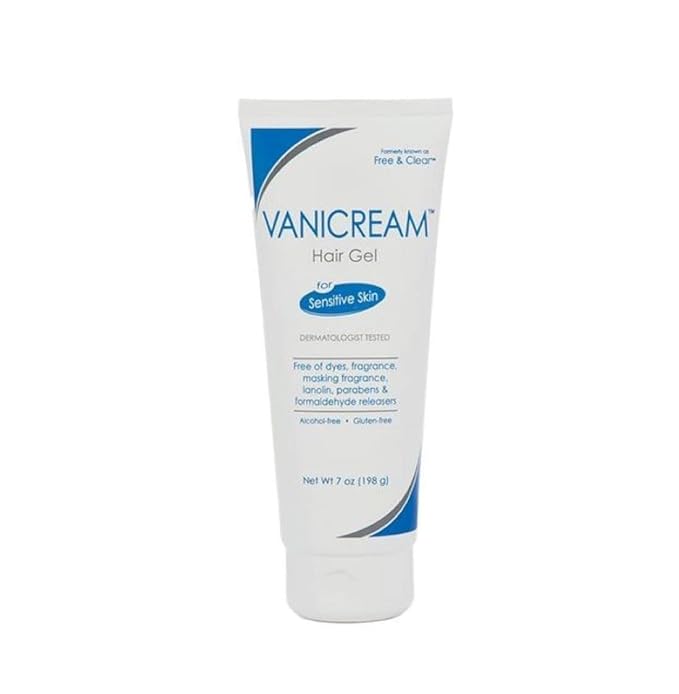 Vanicream Sensitive Skin Hair Gel 7 Oz and Facial Cleanser 8 Oz Bundle