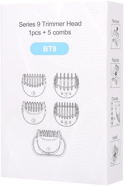 Shaver Beard Trimmer Head Compatible + 5pcs Comb Trimming Attachment Compatible with Series 9 Electric Razors, 9292cc, 9293s, 9295cc, 9296cc, 9297cc, 9299s 9370cc, 9385cc, 9390cc