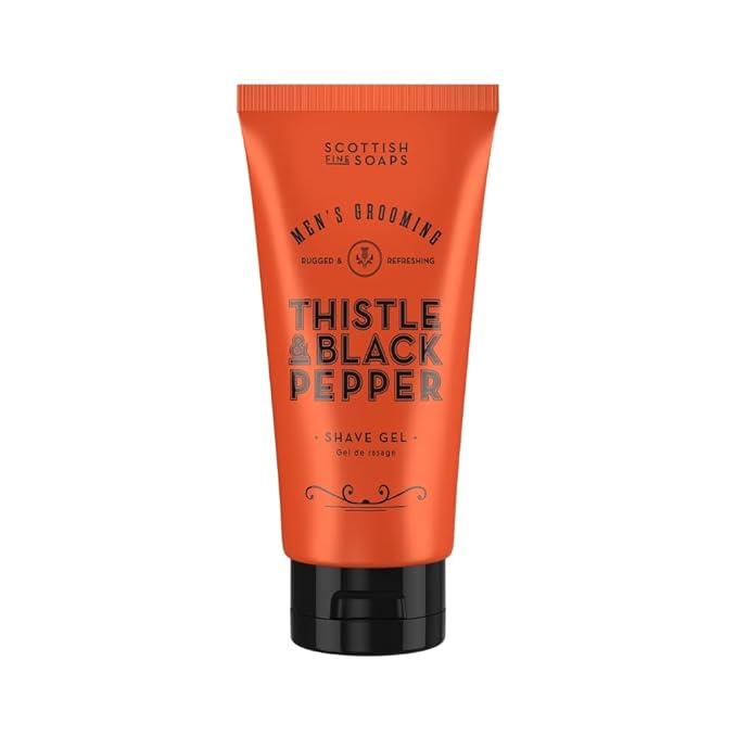 Thistle & Black Pepper Shave Gel, Woody Amber Fragrance, Soothing Milk Extract, Recyclable, 150ml