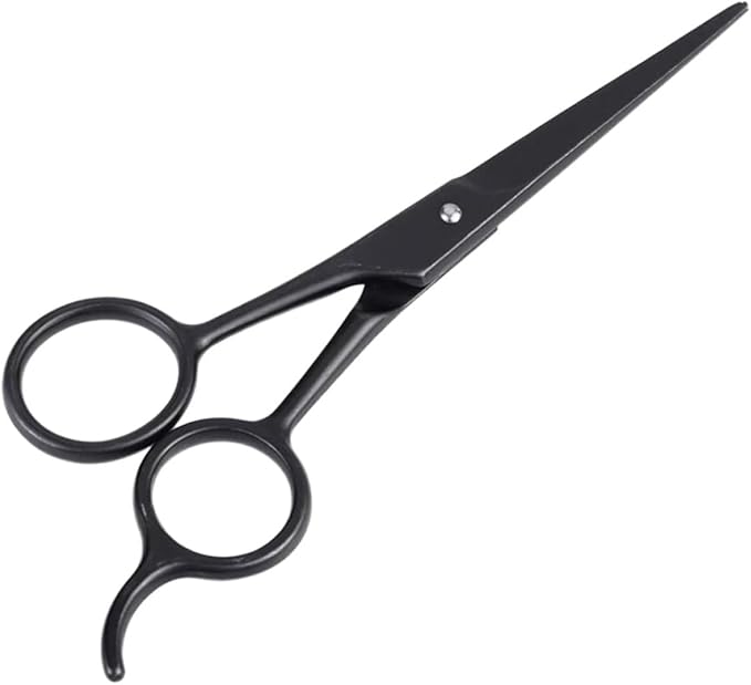 Healifty Stainless Steel Beard and Eyebrow Scissors Black, Precise Facial Hair Trimming Tool for Men’s Beard Care and Mustache Grooming, Sturdy Hairdressing Accessory for Daily Use