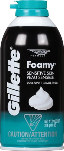 Gillette Foamy Shaving Cream, Sensitive Skin, 11 Ounce (Pack of 2)