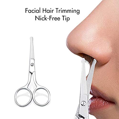 LIVINGO Premium Manicure Rounded Tip Scissors Multi-purpose Stainless Steel Cuticle Pedicure Beauty Grooming Kit for Nail, Eyebrow, Eyelash, Dry Skin, Nose Hair 3.5 inch (Pack of 2)