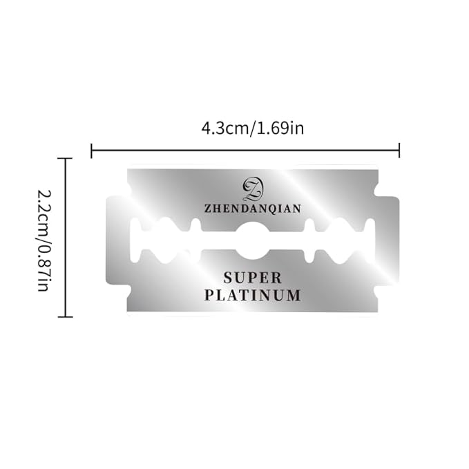 Super Platinum Double Edge Razor Blades, Swedish Quality, 100 Pack, Sharp Non-Irritating, 1.69 x 0.87 Inch, 6-Month Supply
