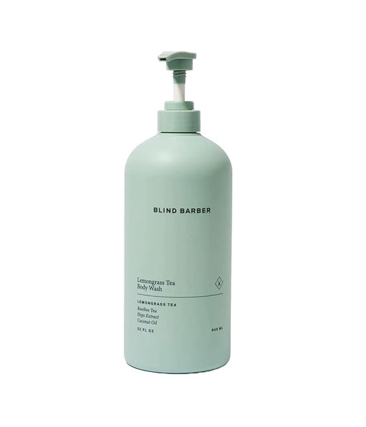 Blind Barber Lemongrass Tea Shower Gel for Men - A Daily Sulfate Free Body Wash for Clean, Hydrated Skin - Refreshing Formula Designed to Remove Build-Up + Debris -32 oz