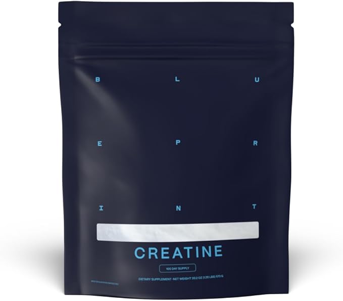 Blueprint Bryan Johnson Creatine Monohydrate Powder – Amino Acid Powder - Supplement Supports Muscle Growth, Recovery, Strength & Focus – Unflavored Creatine for Women & Men – 5g Dose – 100 Servings
