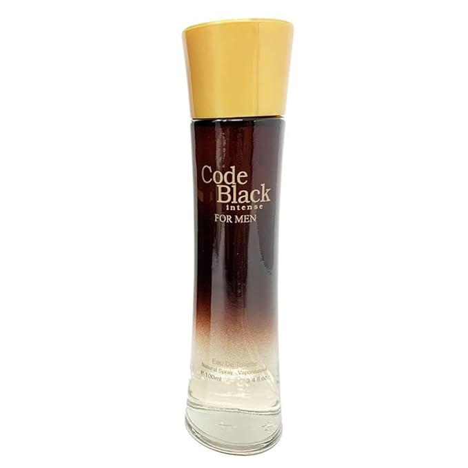 Hybrid & Company Code Black Intense Cologne for Men Eau De Toilette Natural Spray Masculine Scent, 3.4 Fl Oz