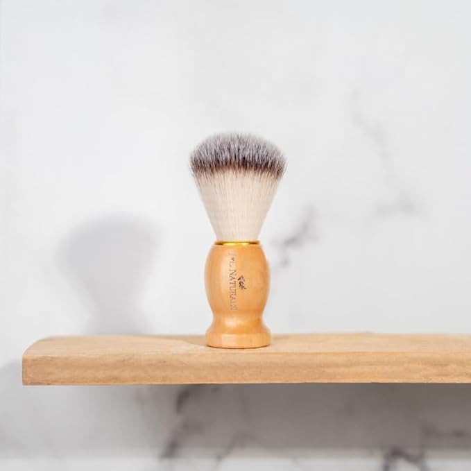 J&L Naturals Shave Brush, Bamboo Handle with Nylon Bristles, Cruelty-Free & Vegan, Exfoliating, Lather-Creating for Smooth Shaving
