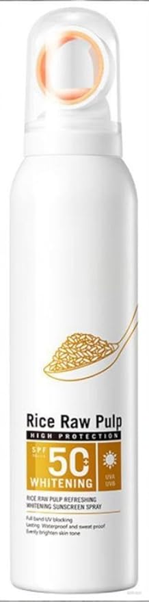 Rice Milk SPF 50+ Refreshing Sunscreen Spray UVA UVB Protection Quick-Drying Water Resistant Body Face Sun Care Mist 12Hr Long Lasting Weightless Non Greasy (1)