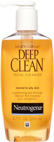 Neutrogena Deep Clean Daily Facial Cleanser with Beta Hydroxy Acid for Normal to Oily Skin,Alcohol-Free,Oil-Free & Non-Comedogenic,6.7 fl. oz,(Pack of 2)