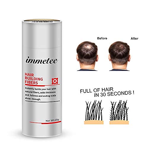 immetee Hair Building Fibres Powder, Hair Fibres for Women & Men, 28g (LIGHT BROWN)