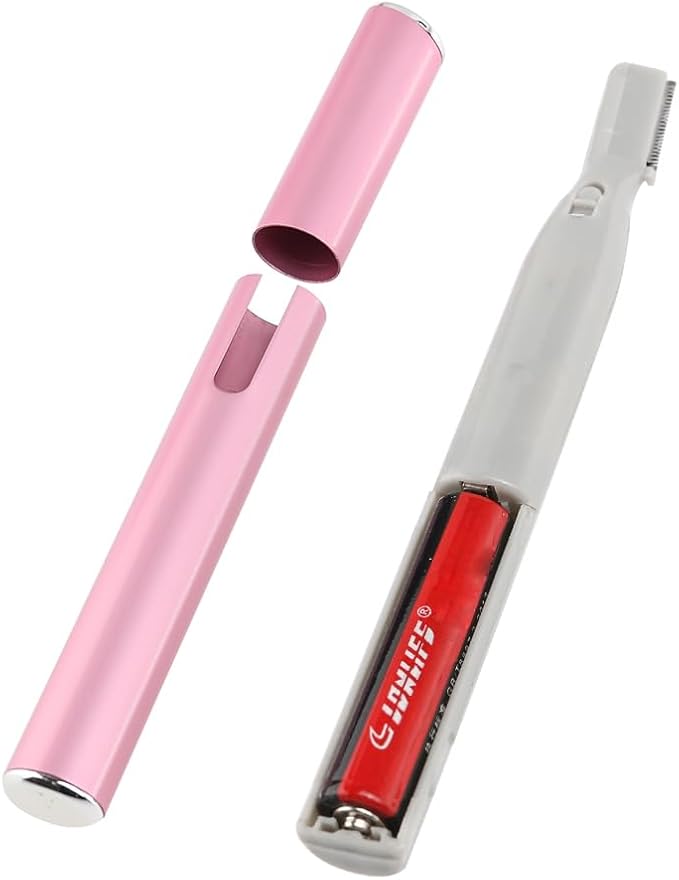 minkissy Women Electric Eyebrow Trimmer Compact Battery Operated Facial Hair Razor with Comb for Gentle Hair Removal on Face Neck Arms