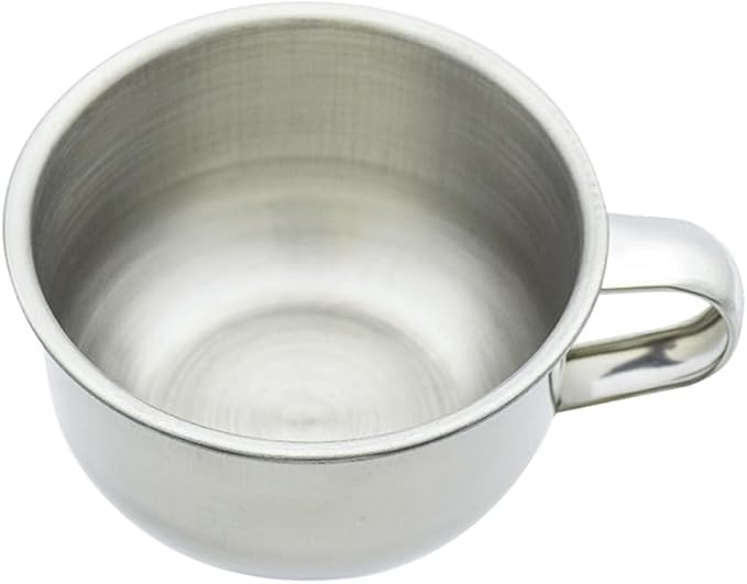 lasenersm 1 Piece Stainless Steel Shaving Soap Bowl with Handle Shaving Soap Mug Bowl Shaving Bowl Shaving Foam Bowl Shaving Cream Bowl For Men, 3.46 x 1.97 Inches, Silver