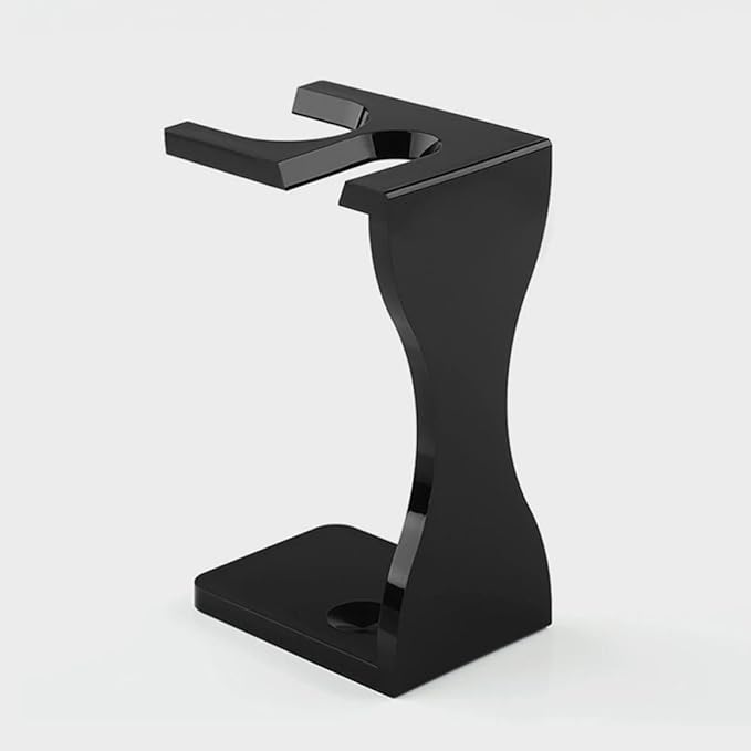 Shaving Brush and Razor Stand Set, 2pcs Acrylic Beard Brush Holder with Black Base, Men's Grooming Shaving Accessory for Bathroom and Travel Use