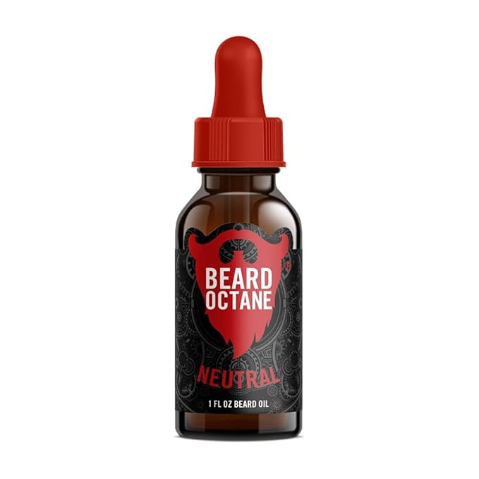 Beard Octane: Neutral - Natural Beard Oil w/Argan Oil - 1 Oz - Promotes Healthy Softer Beards - Made in USA - Premium Handcrafted Beard Care
