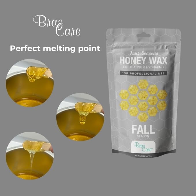 Hard Wax Beads for Hair Removal - 2.2lbs - Premium Honey Wax for Thin & Fine Hair - All Purpose from Face to Bikini Areas.