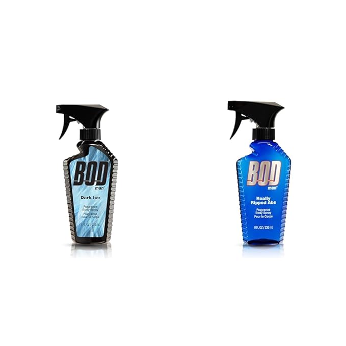 BOD man Fragrance Body Sprays, Dark Ice and Really Ripped Abs, 8 Fluid Ounce (Pack of 2)