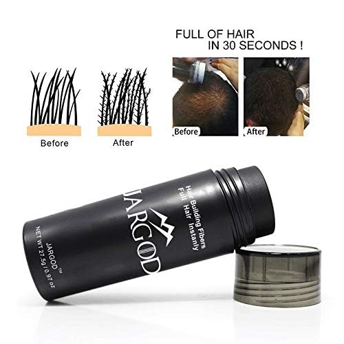 Hair Fibers for Instant Volume and Thicker Fuller Hair Hair Building Fiber for thinning Hair & Bald Spots Conceals Hair Loss in Seconds - Hair Powder for Women & Men (Black, 0.97 ounce)