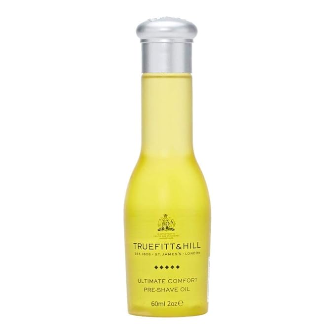 Truefitt & Hill Pre-shave Oil - Ultimate Comfort - Essential-Oil Based Ingredients that Moisturize, Heal, and Conditions Skin, Softens Hair Before Shave - 2 oz.