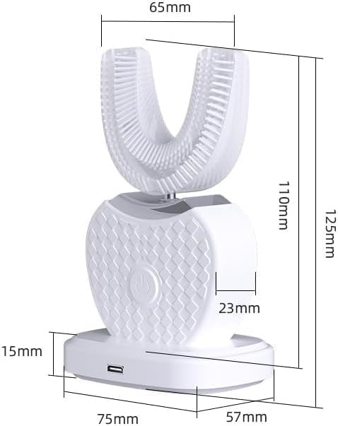 Scandinavian Smiles U-Shaped Toothbrush,Electric Toothbrush for Adults,360°Teeth Whitening Dental Tooth Cleaner (White)