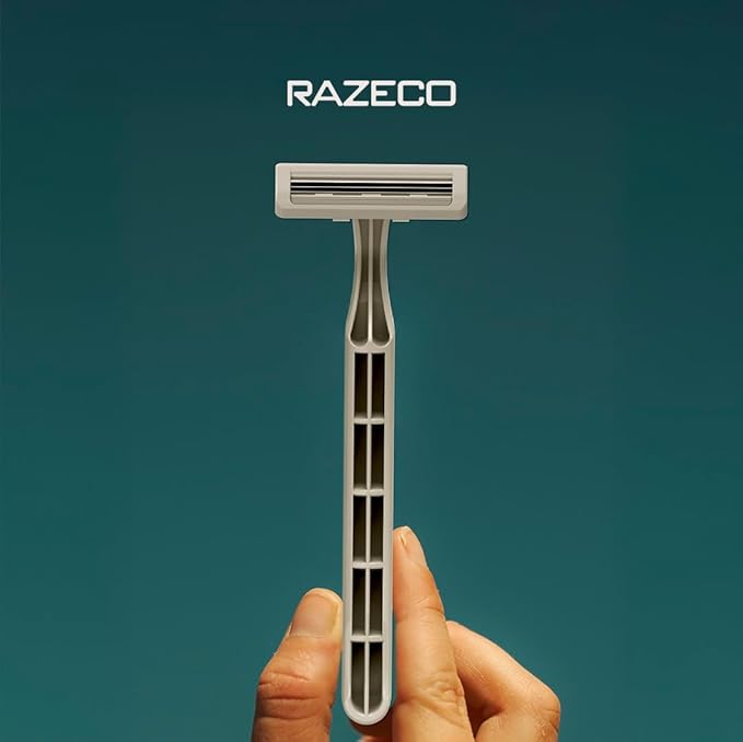 Plastic-Free Disposable Razors – 5 pieces, 3 blades – Sustainable shaving for a zero-waste routine (Rose)
