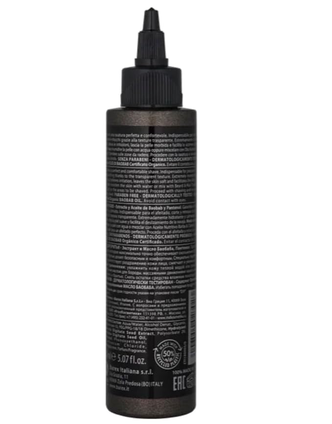 Olioseta Italiano Gentiluomo Transparent Shaving Gel Argan Linseed Oils 150 ml/ 5 flOz