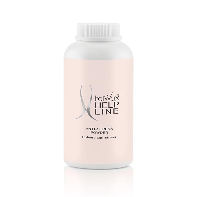 Italwax Help Line Anti-Stress Powder 3.17 oz (90g) – Calamine Soothing Formula – Reduces Redness After Waxing – Protects and Calms Sensitive Skin – for Professional and Home Use