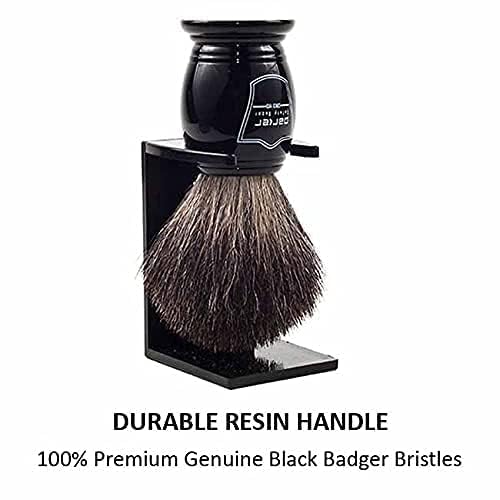 Parker Black Badger Shaving Brush 22mm Knot | Resin Handle for Grip & Balance | Builds Rich Lather with Soaps or Creams | Handcrafted by Master Brushmakers | Essential Wet Shaving Tool | Iconic Brand